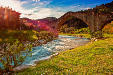 Ponte San Donato know as Lady's Bridge. Modigliana, Forlì, Emilia Romagna, Italy, Europe.