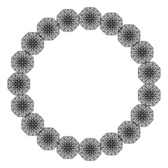 openwork round vintage frame with lace around the perimeter