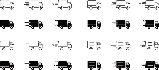 シンプルなトラックのアイコンセット © syoko