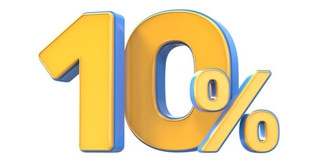 Number percent gold 3d