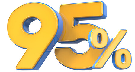 Number percent gold 3d