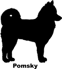 Pomsky dog silhouette dog breeds Animals Pet breeds silhouette