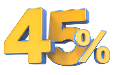 Number percent gold 3d
