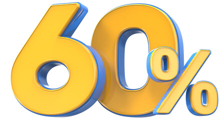 Number percent gold 3d