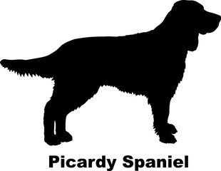 Picardy Spaniel dog silhouette dog breeds Animals Pet breeds silhouette