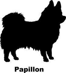 Papillon dog silhouette dog breeds Animals Pet breeds silhouette