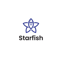 Starfish logo icon, logo design template vector, and fully editable