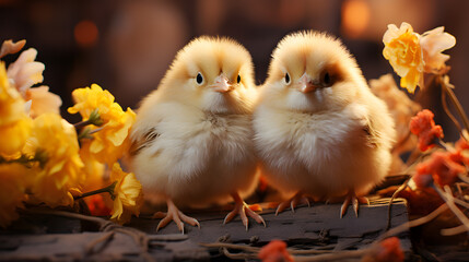 cute fluffy sparrow couple