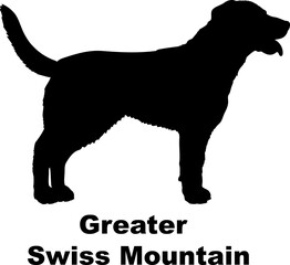 Greater Swiss Mountain dog silhouette dog breeds Animals Pet breeds silhouette