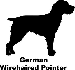 German Wirehaired Pointer dog silhouette dog breeds Animals Pet breeds silhouette