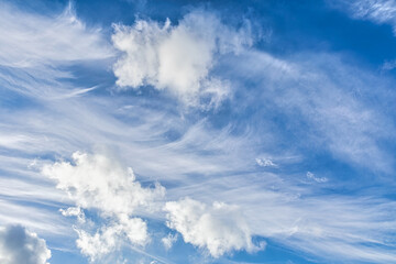 Fototapeta na wymiar Beautiful sky cloud background in sunny day