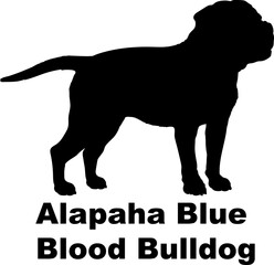 Alapaha Blue Blood Bulldog dog silhouette dog breeds Animals Pet breeds silhouette