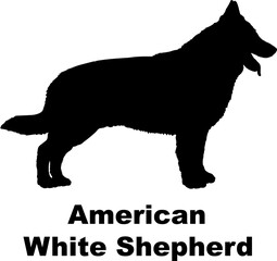 American White Shepherd dog silhouette dog breeds Animals Pet breeds silhouette