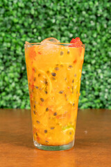 cocktail in a glass with fruits and gin