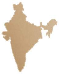 India map on craft paper texture. Template for infographics. Creative travel and business concept.