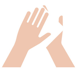 Wipe your hands with a napkin. Hand cleaning icon.  illustration