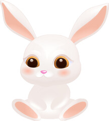Hand-drawn cartoon cute rabbit