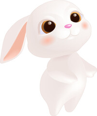 Hand-drawn cartoon cute rabbit