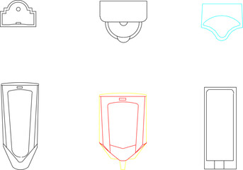 Public urinal design vector illustration sketch for public bathroom