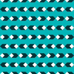 Seamless pattern with geometric motifs in three colors