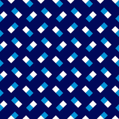 Seamless pattern with geometric motifs in three colors