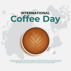 Flat international coffee day background