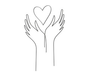 Fototapeta premium Hand holding a heart icon vector doodle.