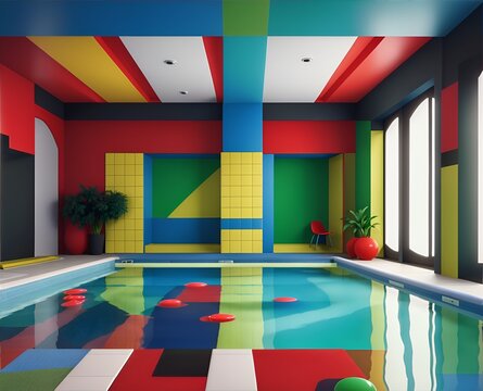 Indoor Swimmingpool. Generative AI Technologie
