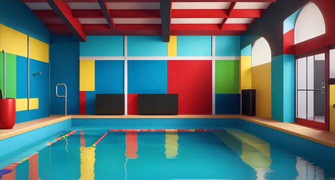 Indoor Swimmingpool. Generative AI Technologie