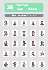Professions And Occupations Avatar Icon Filled Style