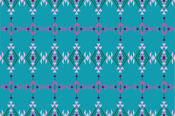 Ethnic abstract ikat seamless pattern in tribal.Fabric Indian and maxican style. Design for background, wallpaper, illustration, fabric, clothing, carpet, textile, batik, embroidery.