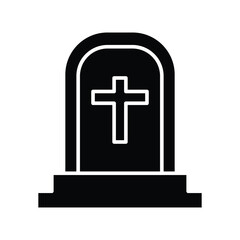 Obraz premium Tombstone icon vector illustration on trendy design