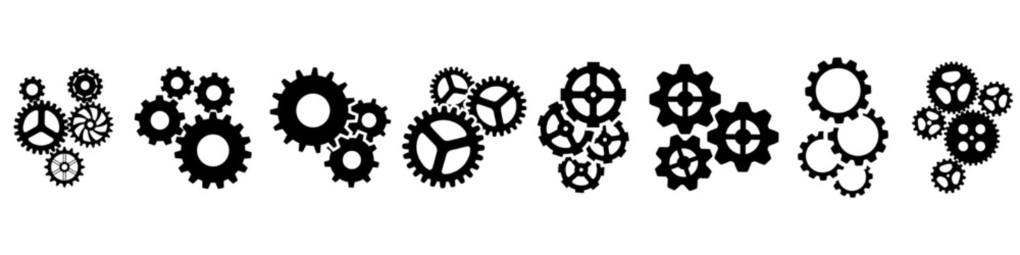 Gear icon vector set. clockwork illustration sign collection. Mechanics symbol.