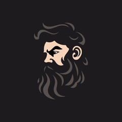 simple gentleman beard barber shop logo vector illustration template design
