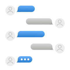 Obraz premium Messaging interface. Space for text and dialogue. Chat box message bubbles vector icon template. Messages for messenger chat for website. Vector illustration