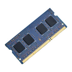 Ram laptop computer component isolated on transparent background