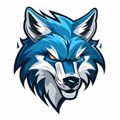 Esport vector logo wolf on white background side view, wolf icon, wolf head, wolf sticker