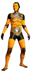 3D Rendering Male Robot on White