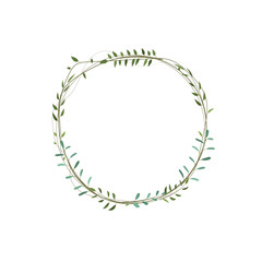 Frame with leaves and branches. On a transparent background.  green leaves frame