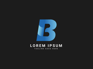 b modern letter logo