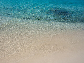 Beautiful turquoise, blue water and white beach at Curacao