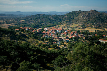 Fototapeta na wymiar View of the valley with the houses of Monsanto village known as the most Portuguese village of Portugal.