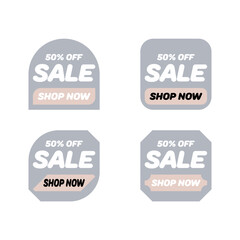 Obraz premium Set of Sale badges. Sale quality tags and labels. Template banner shopping badges. Special offer, sale, discount, shop, black friday. Vector illustration.