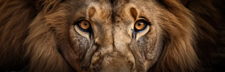 Gordijnen Eyes of a lion close up © Veniamin Kraskov