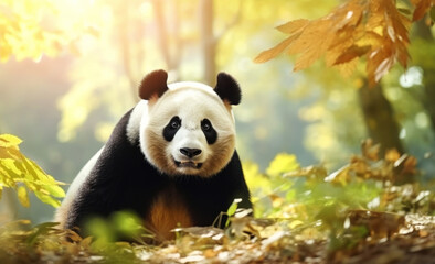 Obraz premium Giant panda in a forest