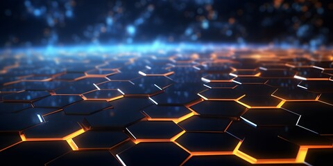 Obraz premium Abstract background hexagon network technology