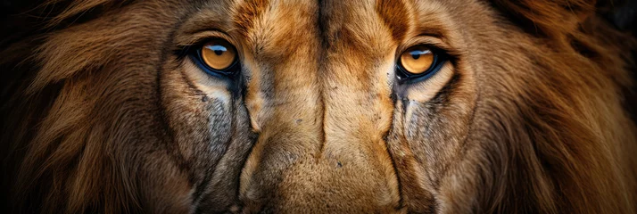 Gordijnen Eyes of a lion close up © Veniamin Kraskov