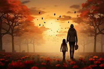All Saints' Day: Family Memories. AI generated