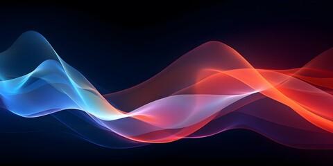Abstract wave shape on a low-polygonal triangular background for design on the topic of cyberspace, big data, metaverse, network security, data transfer. Copy Space