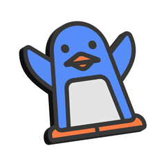 3D Illustration of Penguin Isolated on White Background

